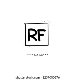 R F RF Initial logo template vector. Letter logo concept