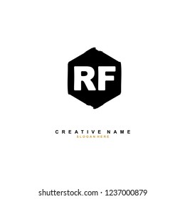 R F RF Initial logo template vector. Letter logo concept
