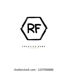 R F RF Initial logo template vector. Letter logo concept