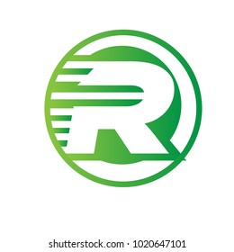 r fast letter logo