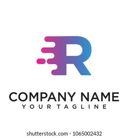 r fast letter logo