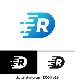 R Fast Logo, R Speed Logo, R Motion Logo, Vector, Illustration.