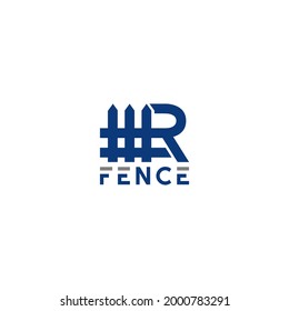 R Fence Logo Design Vector