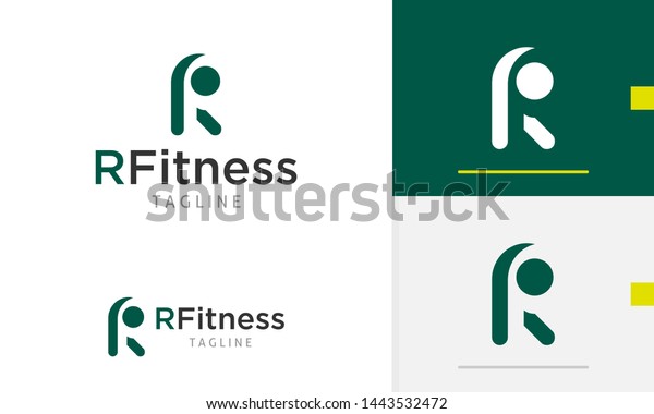 R Fitness Logo Design Concept R Stock Vector Royalty Free 1443532472