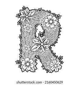 R Letra de flor aislada Ilustración del vector