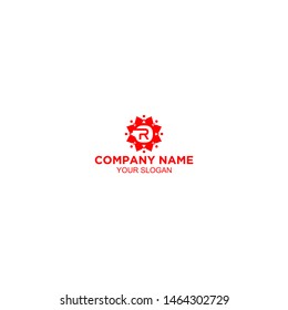 R in Flower Logo Design Vector