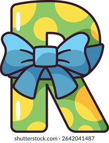 R font letter with bow