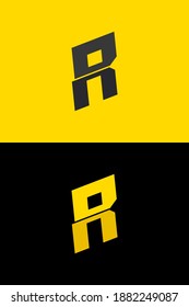 R font letter logo, lightning flash power design. For energy labels, rock music posters, superhero print and more