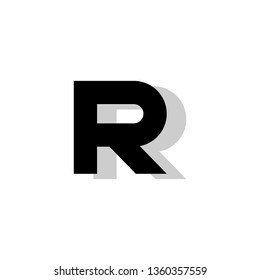 R Font logo. Modern design vector font for title, header, lettering. Corporate Vector abc technology typeface 