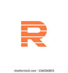 R Font logo. Modern design vector font for title, header, lettering. Corporate Vector abc technology typeface 