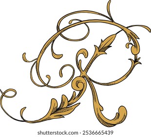 R font Royal element border and frame illustration