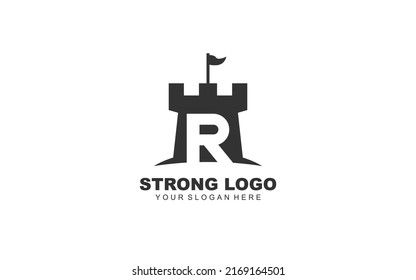 R FORTRESS logo design inspiration. Vector letter template design for brand.