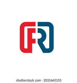 R or FR  letter icon business vector design concept  template