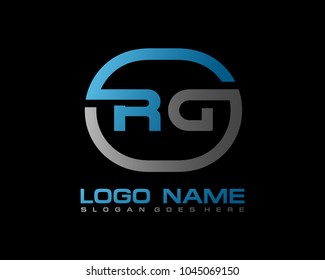 R G Initial circle logo template vector