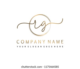 R G Initial handwriting logo vector