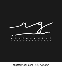 R G Initial handwriting logo vector