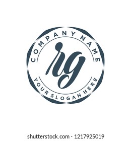 R G Initial handwriting logo vector