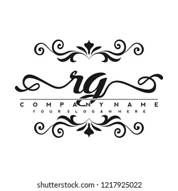 R G Initial handwriting logo vector