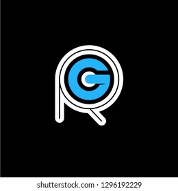 R G initial letter, modern logo design template vector