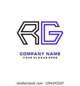 R G initial letter, modern logo design template vector