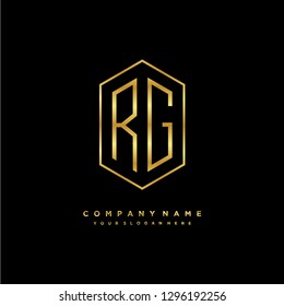 R G initial letter, modern logo design template vector