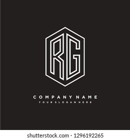R G initial letter, modern logo design template vector