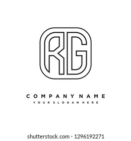 R G initial letter, modern logo design template vector