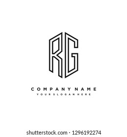 R G initial letter, modern logo design template vector