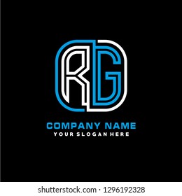 R G initial letter, modern logo design template vector