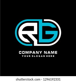 R G initial letter, modern logo design template vector