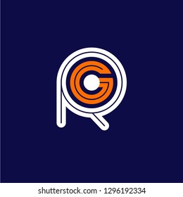 R G initial letter, modern logo design template vector
