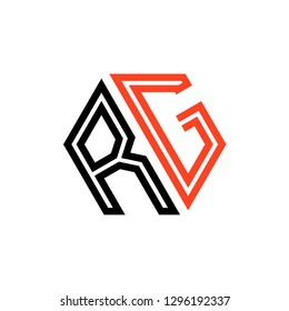 R G initial letter, modern logo design template vector
