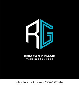 R G initial letter, modern logo design template vector
