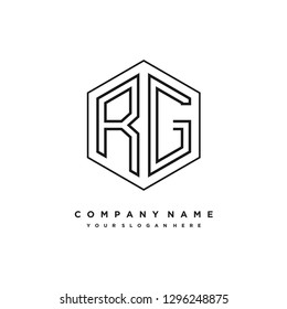 R G initial letter, modern logo design template vector 