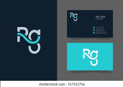 Elemento de Vector del logotipo de la letra de R & G con la Plantilla de la tarjeta de visita