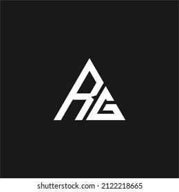 R and G letter with triangle logo concept vector stock illustration