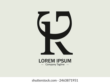 Logotipo de G G R Icono de silueta de Vector de diseño aislado