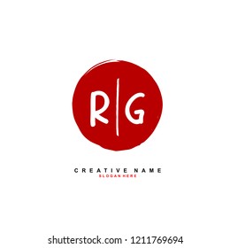 R G RG Initial abstract logo concept vector