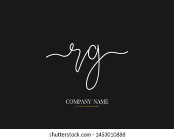 R G RG Initial handwriting logo design with circle. Beautyful design handwritten logo for fashion, team, wedding, luxury logo.