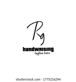 R g rg initial letter handwriting and signature logo