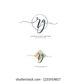R G RG Initial logo template vector