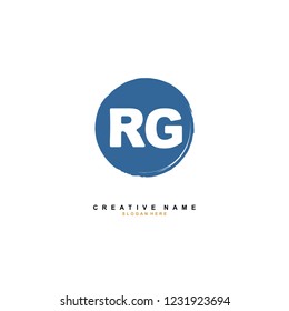 R G RG Initial logo template vector