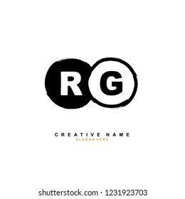 R G RG Initial logo template vector