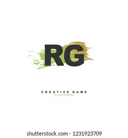 R G RG Initial logo template vector
