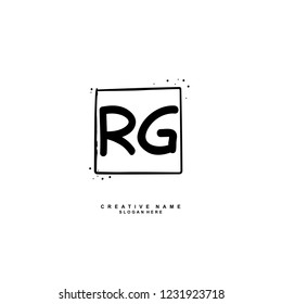 R G RG Initial logo template vector