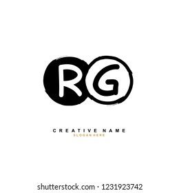 R G RG Initial logo template vector