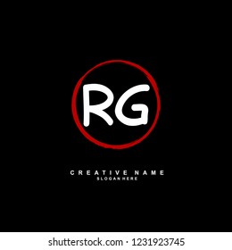 R G RG Initial logo template vector