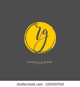 R G RG Initial logo template vector