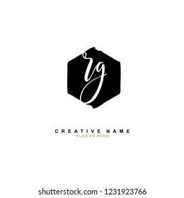 R G RG Initial logo template vector