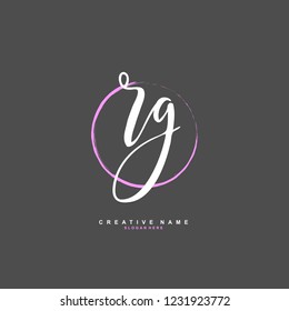 R G RG Initial logo template vector